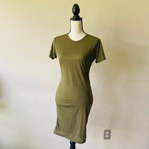 Military Green T-Shirt Dress Size: L
